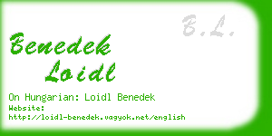 benedek loidl business card